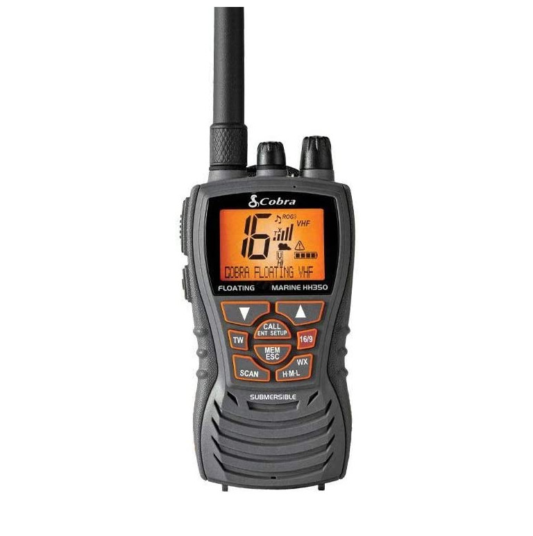 cobra marine hh350 floating vhf radio with noaa weather