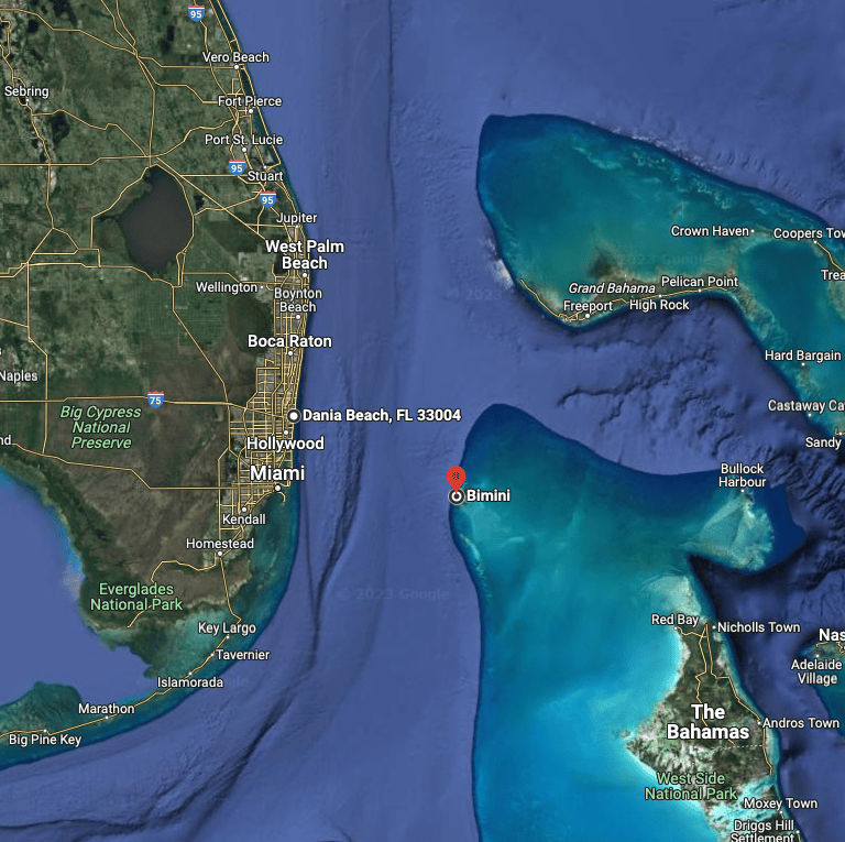 google map fort lauderdale to bimini