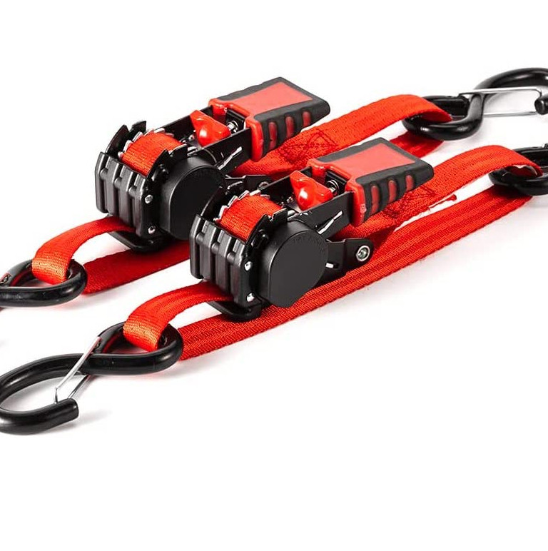 strapinno heavy duty 2.5 feet long, 1 inch wide retractable rachet straps for boat and pwc trailer